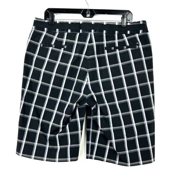 Tommy Hilfiger Golf Women Sz 12 Black Madras Plaid Bermuda Shorts Cotton Casual - Picture 6 of 12